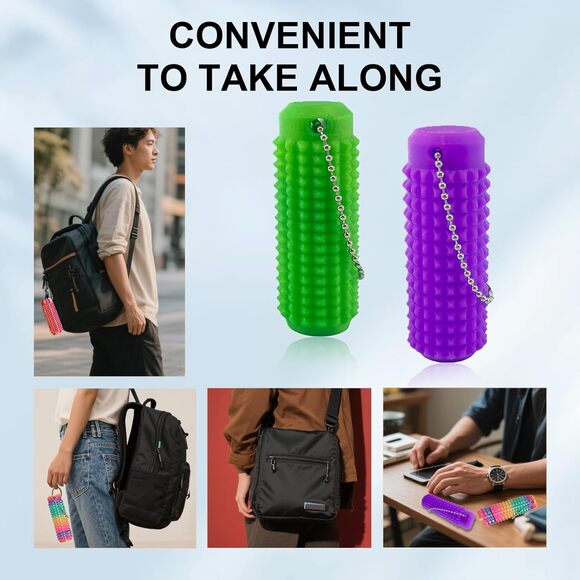 3PC Spiky Fidget Toys Adults, Pain Stim Sensory Keychain Anxiety Stress Relief - Picture 2 of 10